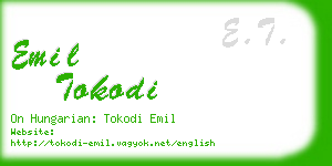 emil tokodi business card